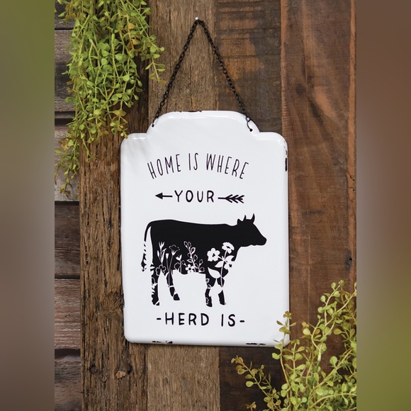 *Home Is Where Your Herd Is Metal Hanging Sign - Picture 13 of 13